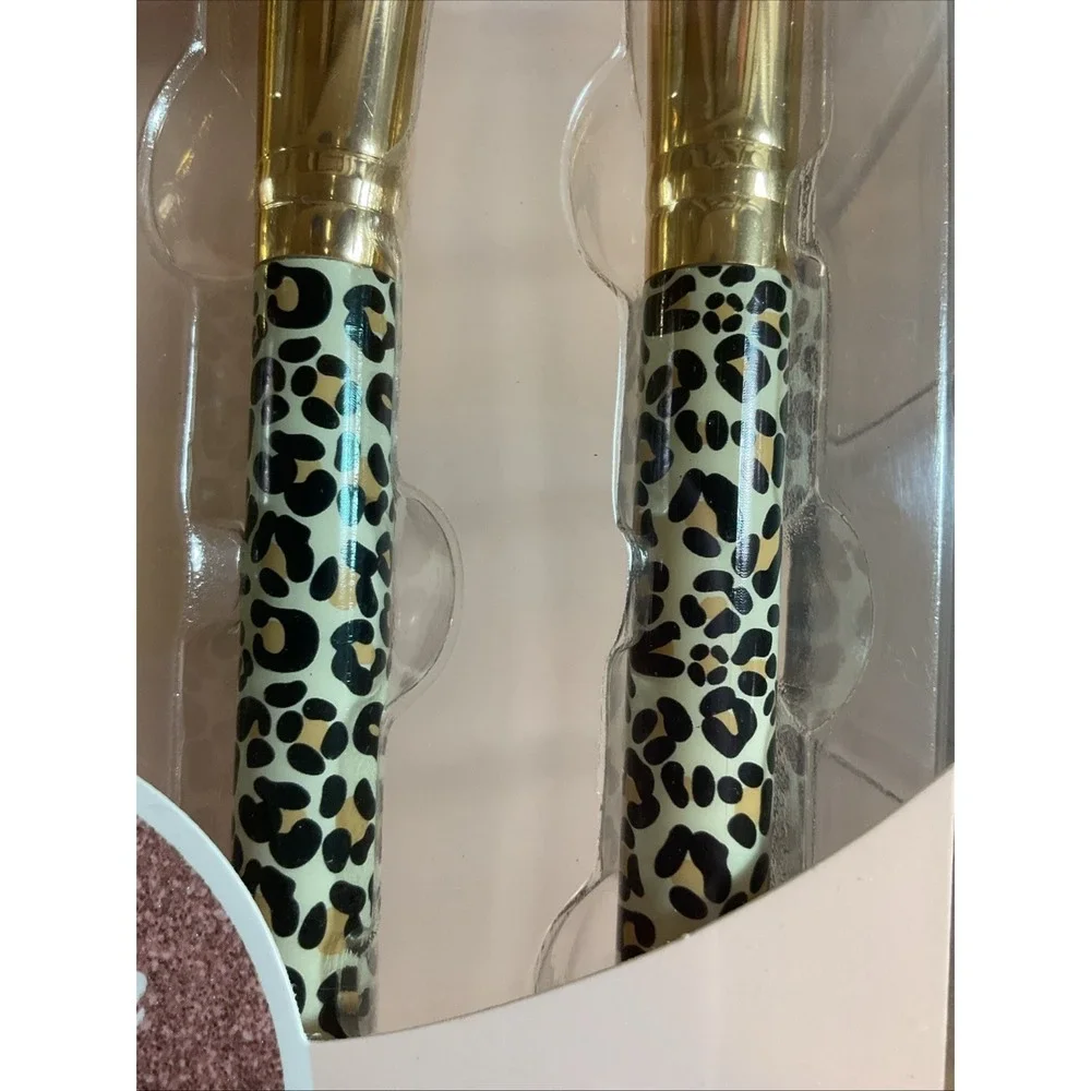 Brand New Studio Selection 5pc~Sponge Brush Set~Leopard Print/ Rose Gold Gift
